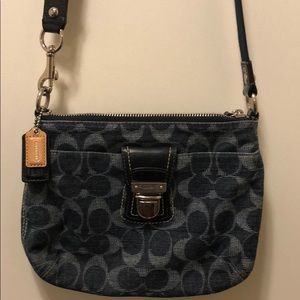 Denim coach crossbody handbag